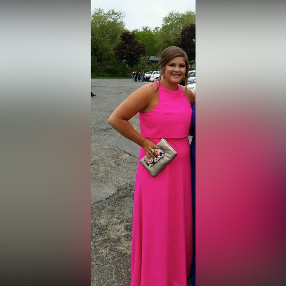 Pink high neck gown